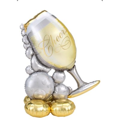 Sklenička šampaňského 104x129cm - fóliový balónek