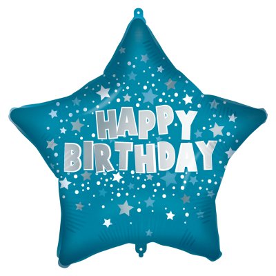 Hvězda - modrá HB 46cm fóliový balónek a závaží