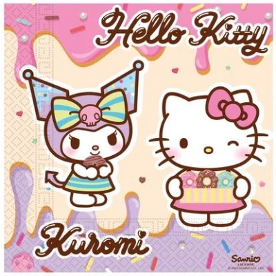 Ubrousky papírové EKO - Hello Kitty a Kuromi 33x33cm/20ks
