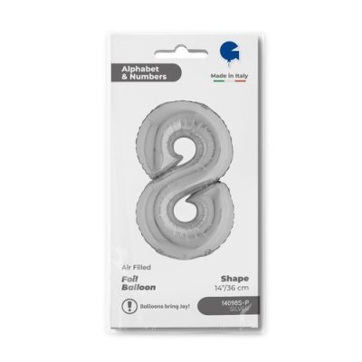 ČÍSLICE STŘÍBRNÁ MINI 8 (35cm,14") fóliový balónek nafukovací - Screenshot 2026-01-08 at 10-21-26 Balloon Number 8 Silver 14inc silver.png
