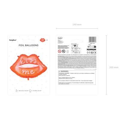 Rty Kiss Me 86,5x65cm  - fóliový balónek - Screenshot 2026-01-12 at 09-40-46 Foil balloon Lips 86.5x65 cm mix - Designer decorations and ideas for every party! - PartyDeco.png