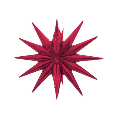 Hvězda 3D červená - fóliový balónek