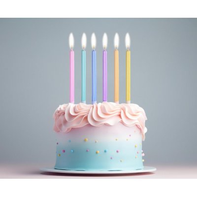 Svíčky dortové metalické makronky, 12,5cm/6ks - 83830.jpg