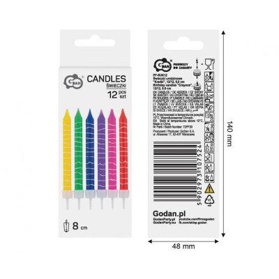 Svíčky dortové "voskovky", 12ks/8cm - 99210.jpg