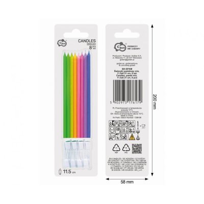 Svíčky dortové pastelový mix, 11,5cm/8ks - 97357.jpg
