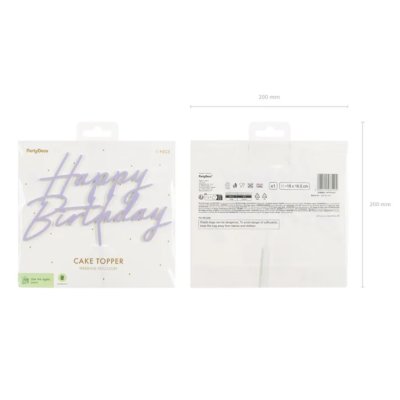 Dortová ozdoba "Happy birthday" fialová akrylová, 16.5cm - Screenshot 2026-02-13 at 14-35-00 Acrylic cake topper ''Happy Birthday'' purple 16.5 cm - Designer decorations and ideas for every party! - PartyDeco.png