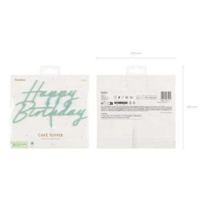 Dortová ozdoba "Happy birthday" zelená akrylová, 16.5cm - Screenshot 2026-02-13 at 14-38-31 Acrylic cake topper ''Happy Birthday'' green 16.5 cm - Designer decorations and ideas for every party! - PartyDeco.png