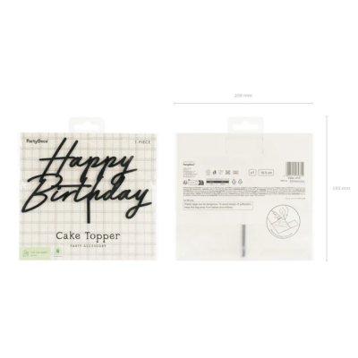 Dortová ozdoba "Happy birthday" černá akrylová, 16.5cm - Screenshot 2026-02-13 at 14-42-16 Acrylic cake topper ''Happy Birthday'' black 16.5 cm - Designer decorations and ideas for every party! - PartyDeco.png