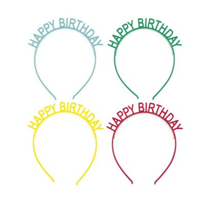 Čelenka "Happy Birthday" mix barev, 4ks