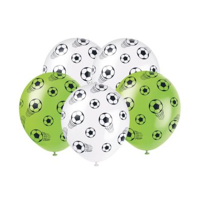 Potisk "3D fotbal" 12"/30cm - 5ks balónek latexový
