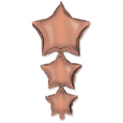 Hvězdy spojené - rosegold 96cm fóliový balónek a závaží