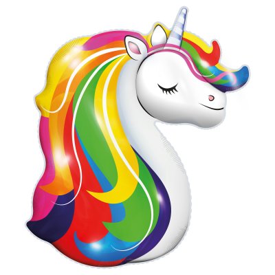 Jednorožec hlava - fóliový balónek 52x75cm