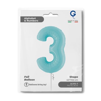 ČÍSLICE PASTEL MODRÁ 3 (102cm,40") fóliový balónek nafukovací - 063pb-p-b.jpg