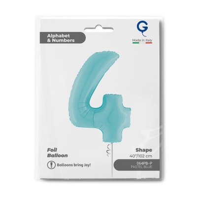 ČÍSLICE PASTEL MODRÁ 4 (102cm,40") fóliový balónek nafukovací - 064pb-p-b.jpg