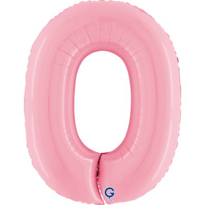 ČÍSLICE PASTEL RŮŽOVÁ 0 (102cm,40") fóliový balónek nafukovací