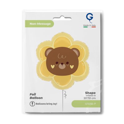 Květ s medvídkem 20"/51cm fóliový balónek nafukovací - g72256-p-b.jpg