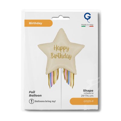 Hvězda - HB krémová s třásněmi 29"/74cm fóliový balónek nafukovací - g72271-p-b.jpg