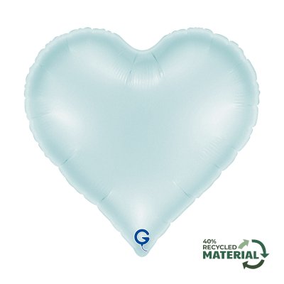 Srdce saténově modré 18"/46cm fóliový balónek nafukovací