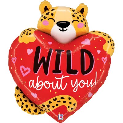 Srdce s gepardem Wild About You 29"/74cm fóliový balónek nafukovací