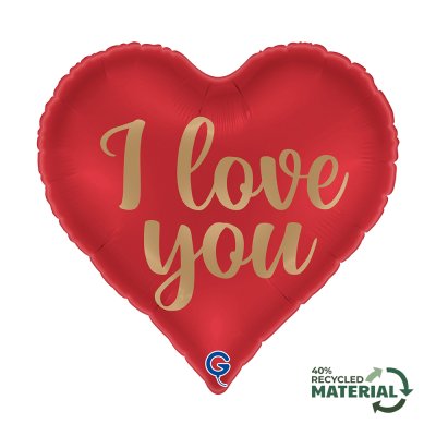 Srdce - I Love You červené 18"/46cm fóliový balónek nafukovací