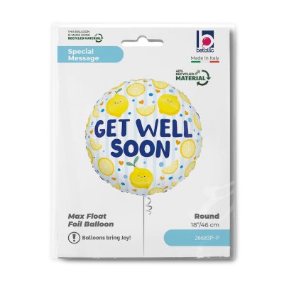 Kruh "Get Well Soon" s citróny 18"/46cm fóliový balónek - 26683p-p-b.jpg