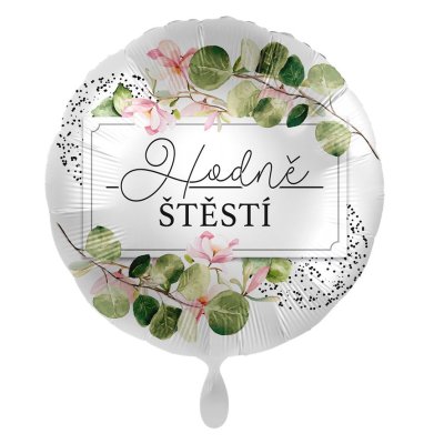 Kruh NB Hodně štěstí CZ 43cm - fóliový balónek