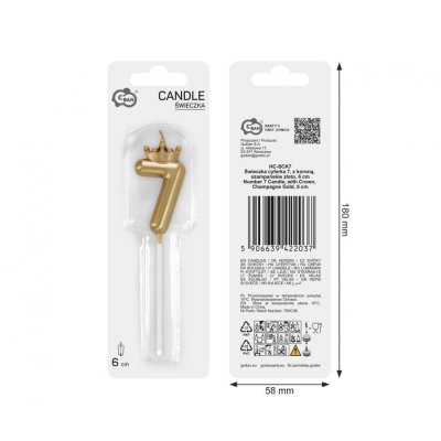 Svíčka dortová číslo 7 zlatá s korunkou, 6cm - 102798.jpg