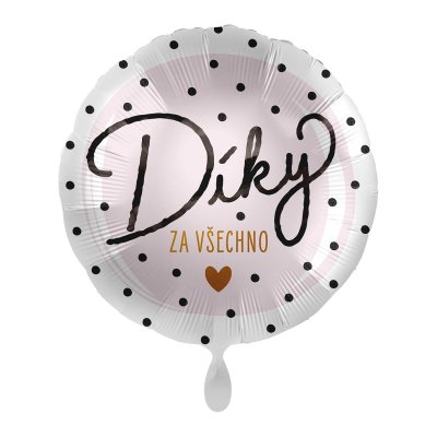 Kruh Díky za všechno CZ 43cm - fóliový balónek