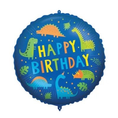 Kruh - DINO narozeniny 46cm - fóliový balónek a závaží