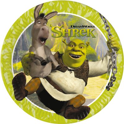 Talíře papírové EKO - Shrek 23cm/8ks