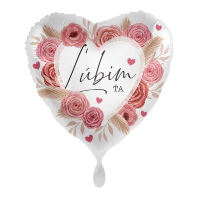 Srdce Ľúbim Ťa SK 43cm - fóliový balónek