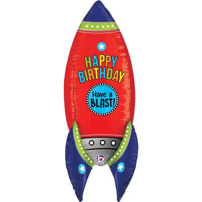 Raketa HB "Have a Blast!" 33"/84cm fóliový balónek - 35253-dimensionals-blasting-birthday-rocket-view2-b.jpg