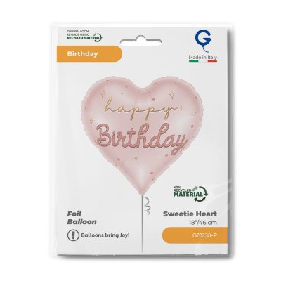 Srdce "Happy Birthday" růžové 18"/46cm fóliový balónek - g78238-p-b.jpg