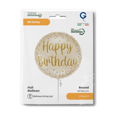 Kruh béžový s konfetami HB 18"/46cm fóliový balónek - g78240-p-b.jpg