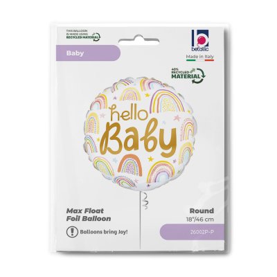 Kruh "Hello Baby" 18"/46cm fóliový balónek - 26002p-p-b.jpg