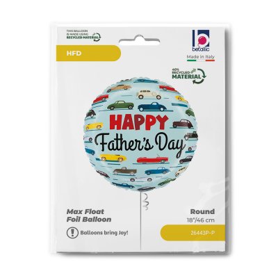 Kruh "Happy Father´s Day" auta 18"/46cm fóliový balónek - 26443p-p-b.jpg