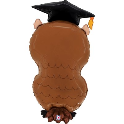 Sova s diplomem "Congrats Grad" 30"/76cm fóliový balónek - 25346-grad-owl-diploma-view3-b.jpg