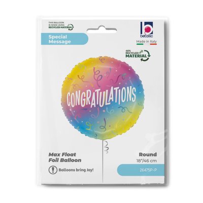 Kruh "Congratulations" duhový ombre 18"/46cm fóliový balónek - 26475p-p-b.jpg