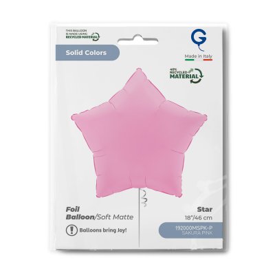 Hvězda matně růžová Sakura 18"/46cm fóliový balónek - 192000mspk-p-b.jpg