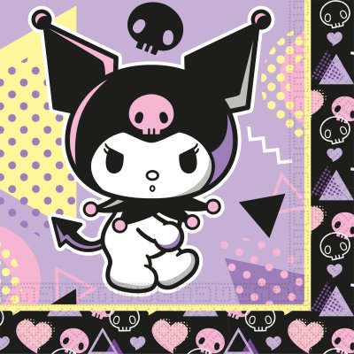 Ubrousky papírové EKO "Kuromi" 33x33cm, 20ks - 98637 NAPKIN ICON back side.png