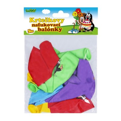 Balónek 30cm potisk "Krtek", 5ks - Balónek nafukovací 30cm Krtek - sada 5ks 5 designu Wiky.jpg
