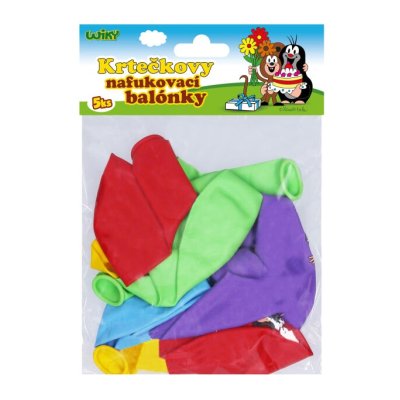Balónek 30cm potisk "Krtek a kamarádi", 5ks - Balónek nafukovací 30cm Krtek kamarádi - sada 5ks 5 designu Wiky.jpg