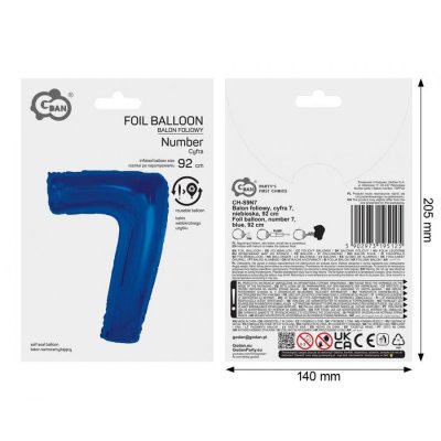 Číslice "7" modrá 92cm fóliový balónek - 101855.jpg