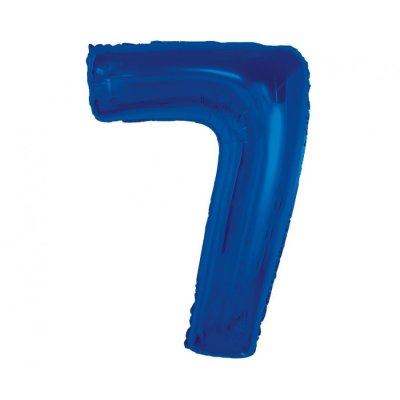 Číslice "7" modrá 92cm fóliový balónek