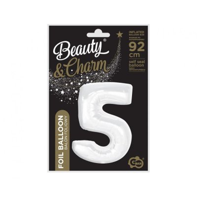 Číslice "5" bílá 92cm fóliový balónek - 84232.jpg
