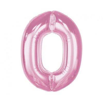 Číslice "0" růžová 92cm fóliový balónek