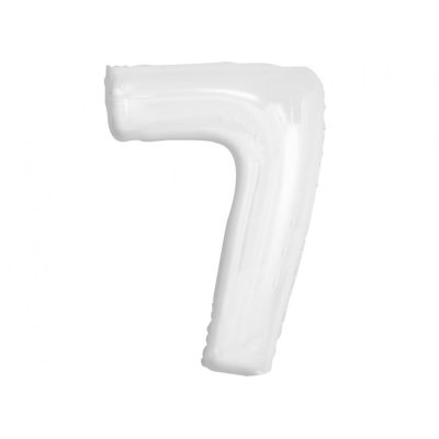 Číslice "7" bílá 92cm fóliový balónek