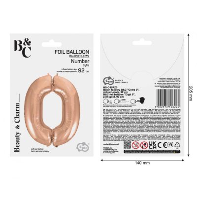 Číslice "0" rosegold 92cm fóliový balónek - 96968.jpg