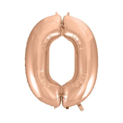 Číslice "0" rosegold 92cm fóliový balónek