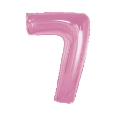 Číslice "7" růžová 92cm fóliový balónek